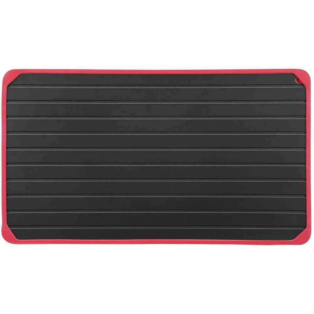 Defrost Thaw Tray with 4 Silicone Edges - Grey