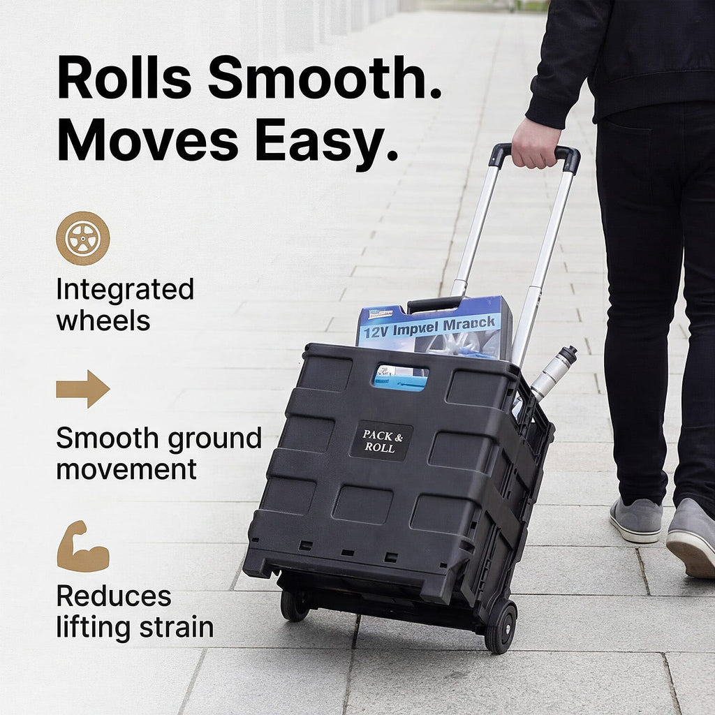 Light Weight Rustproof Foldable Shopping Cart with Wheels - Can Hold upto 25 Kgs