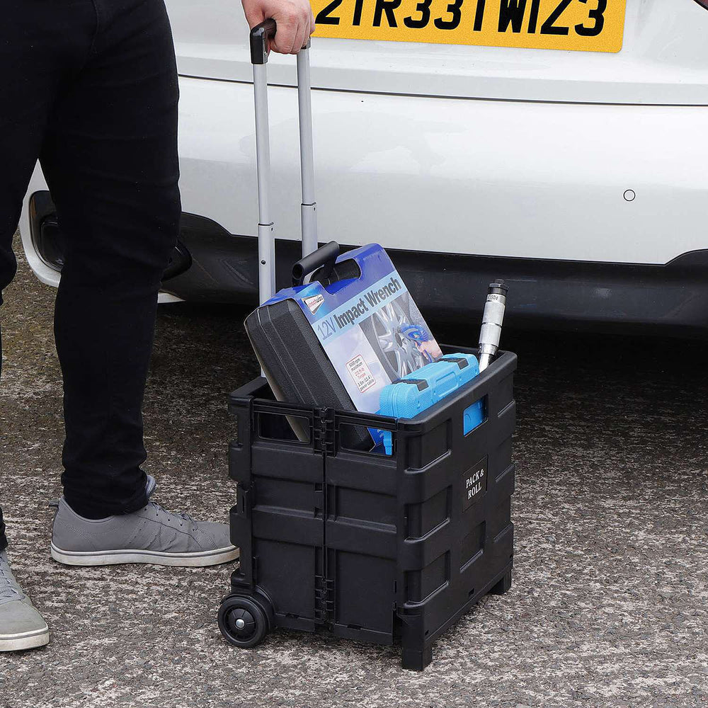 Light Weight Rustproof Foldable Shopping Cart with Wheels - Can Hold upto 25 Kgs