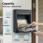 Letter Post Box (Size 215 x 320 x 90 mm) - Black
