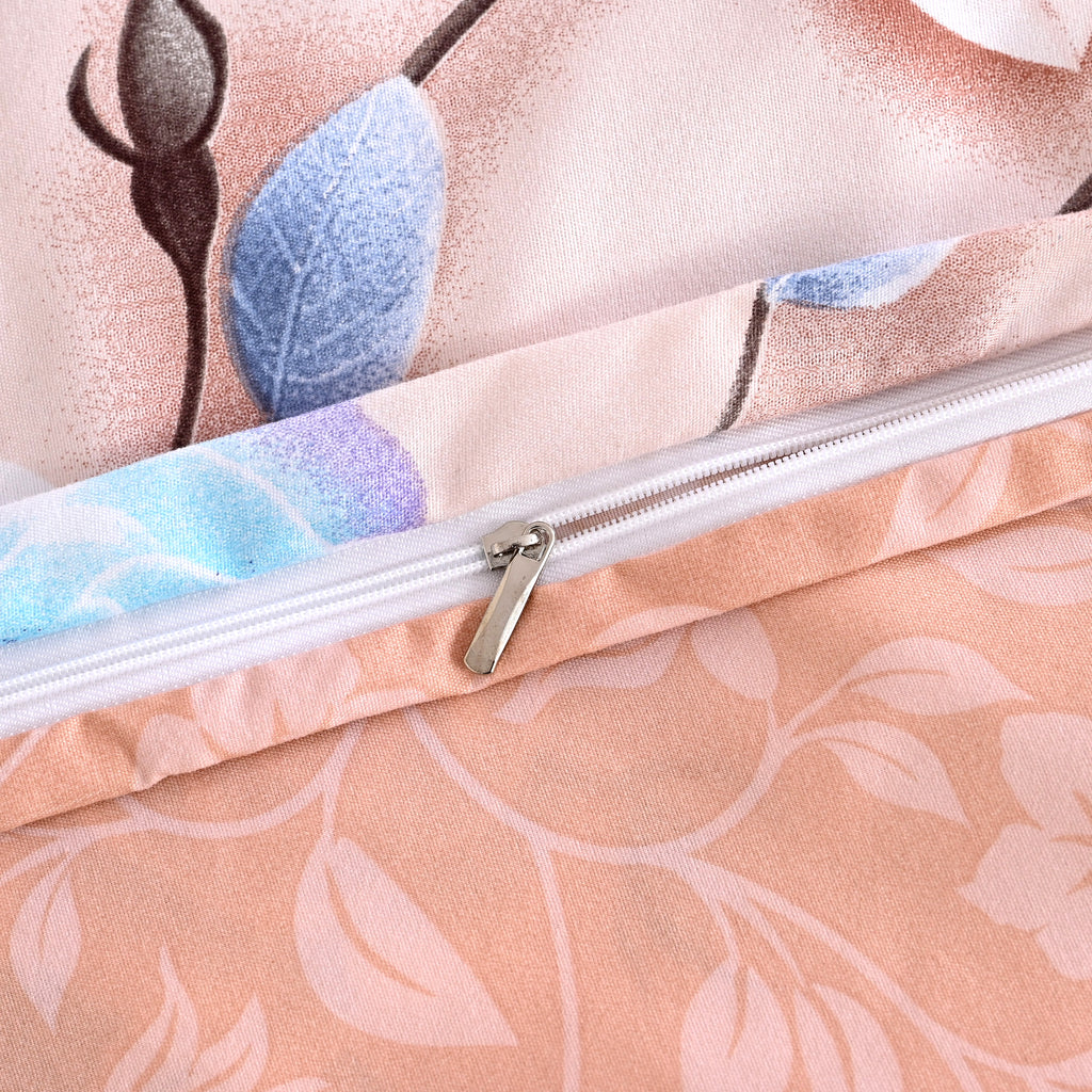 Livemore Set of 4: Reversible King Size Printed Bedding Sheet Set - inc. Deep Fitted Sheet, Duvet Cover & 2 x Pillowcases (225 x 220 cm) - Brown_8314300_6