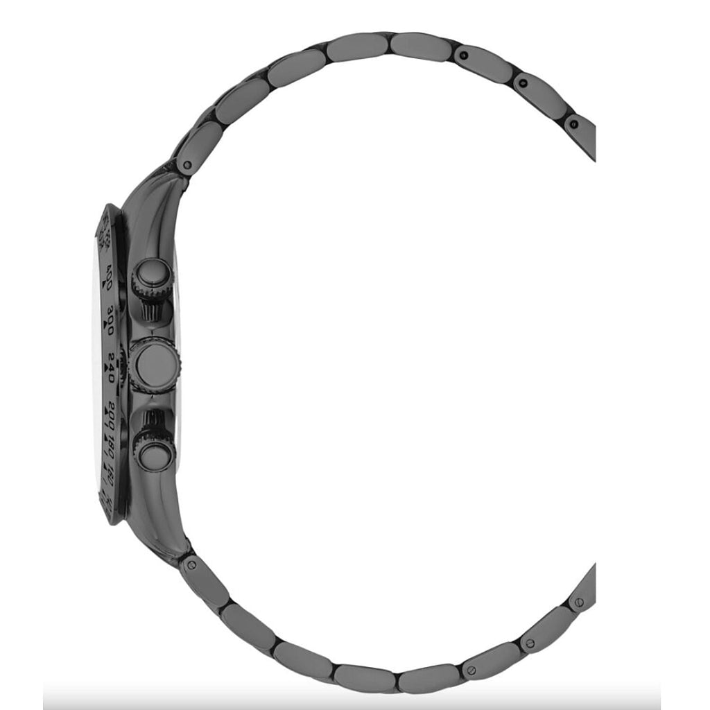CHRISTOPHE DUCHAMP Swiss Quartz Chronograph 10ATM Black Dial Mens Watch with Stainless Steel Strap