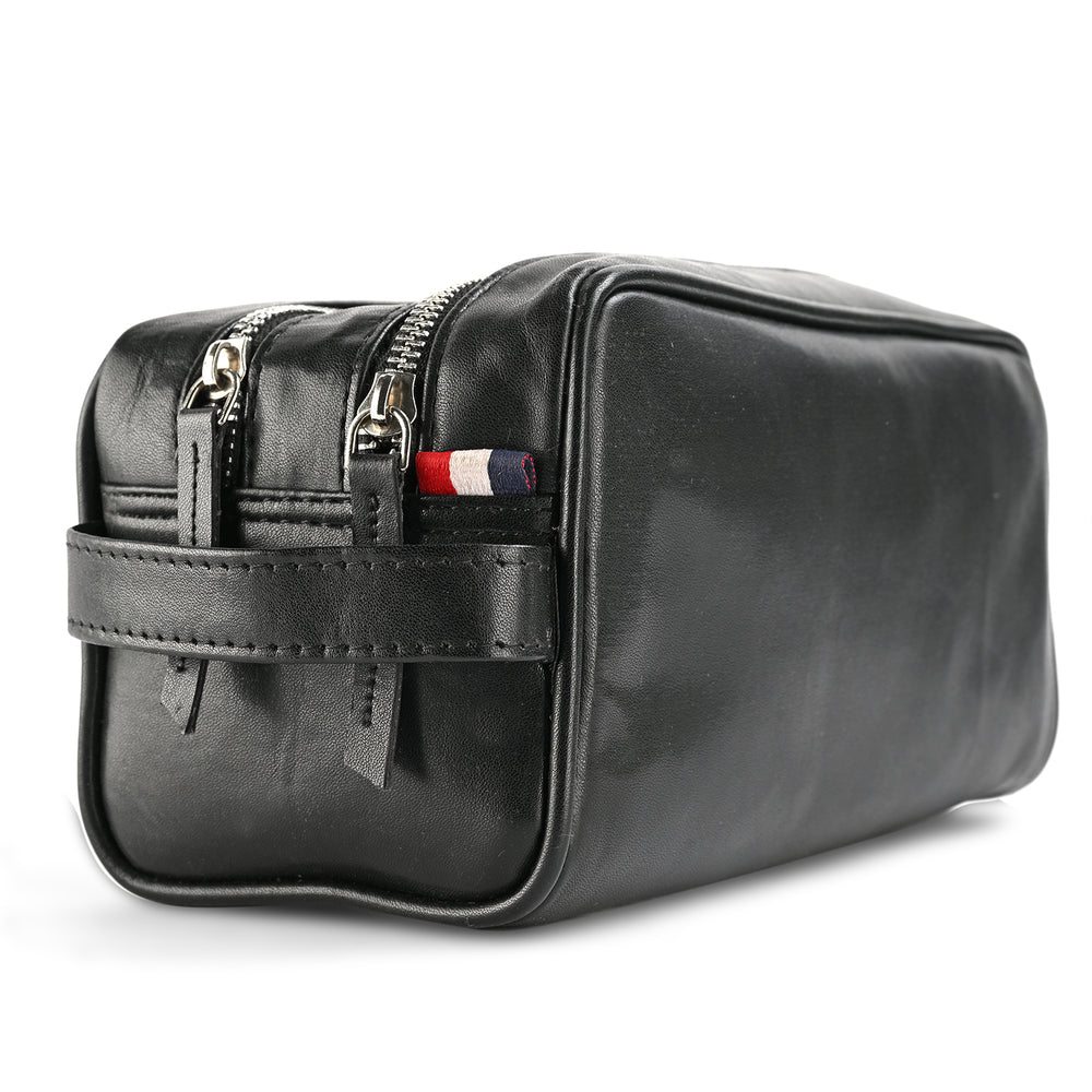 VALISSIERE Faux-Leather Travel Cosmetic - Toiletry Bag - Black