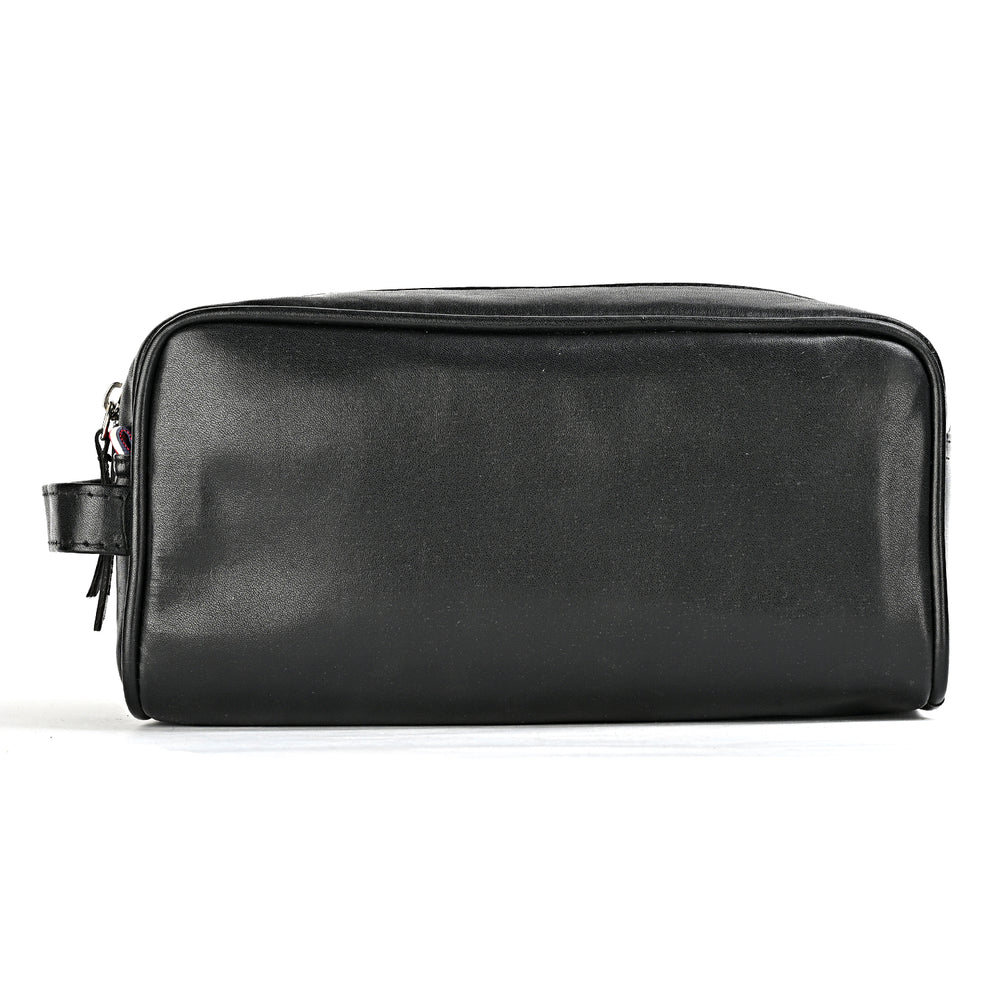 VALISSIERE Faux-Leather Travel Cosmetic - Toiletry Bag - Black