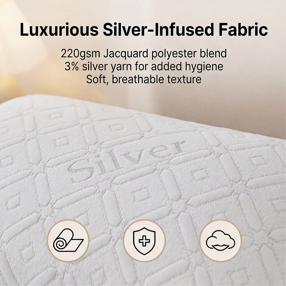 Hush Haven Silver thread Waterproof Pillow 220gsm (75 x 50cm) - White