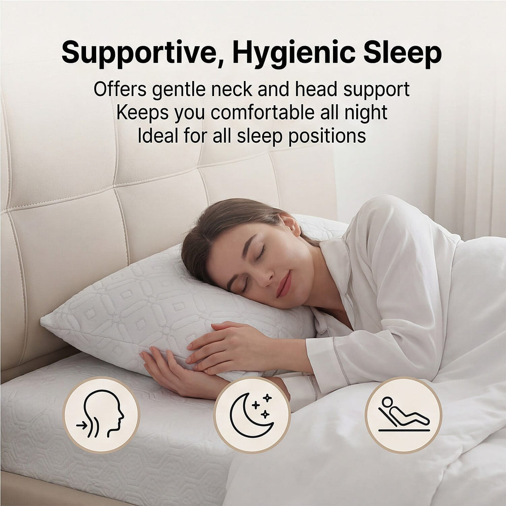 Hush Haven Silver thread Waterproof Pillow 220gsm (75 x 50cm) - White