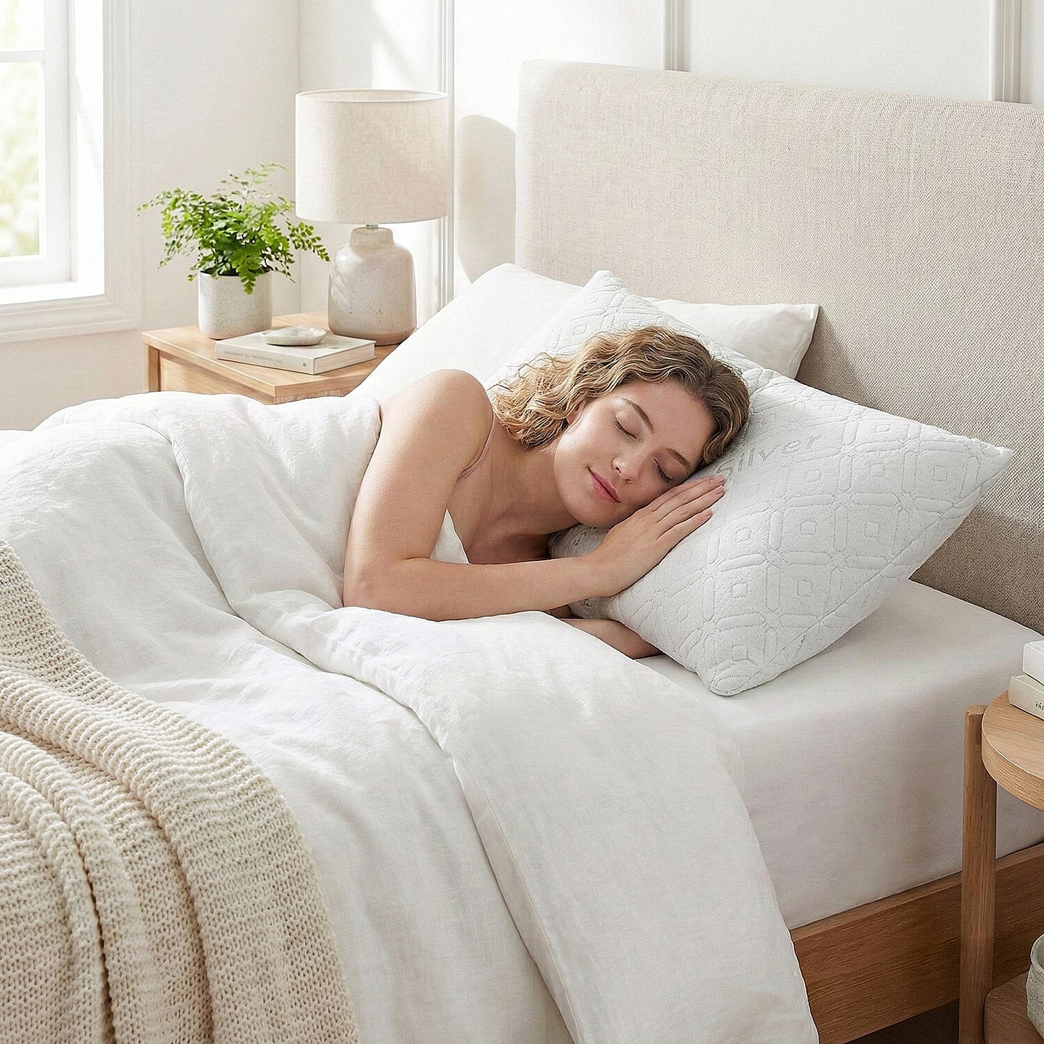 Hush Haven Silver thread Waterproof Pillow 220gsm (75 x 50cm) - White