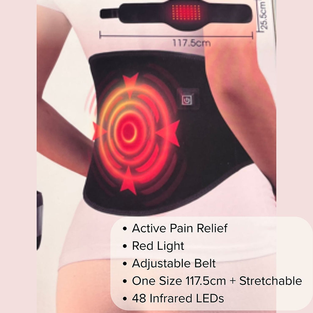 Infrared Therapy Waist Belt - 45 Infrared LEDs, 3 Temperature Settings - Black