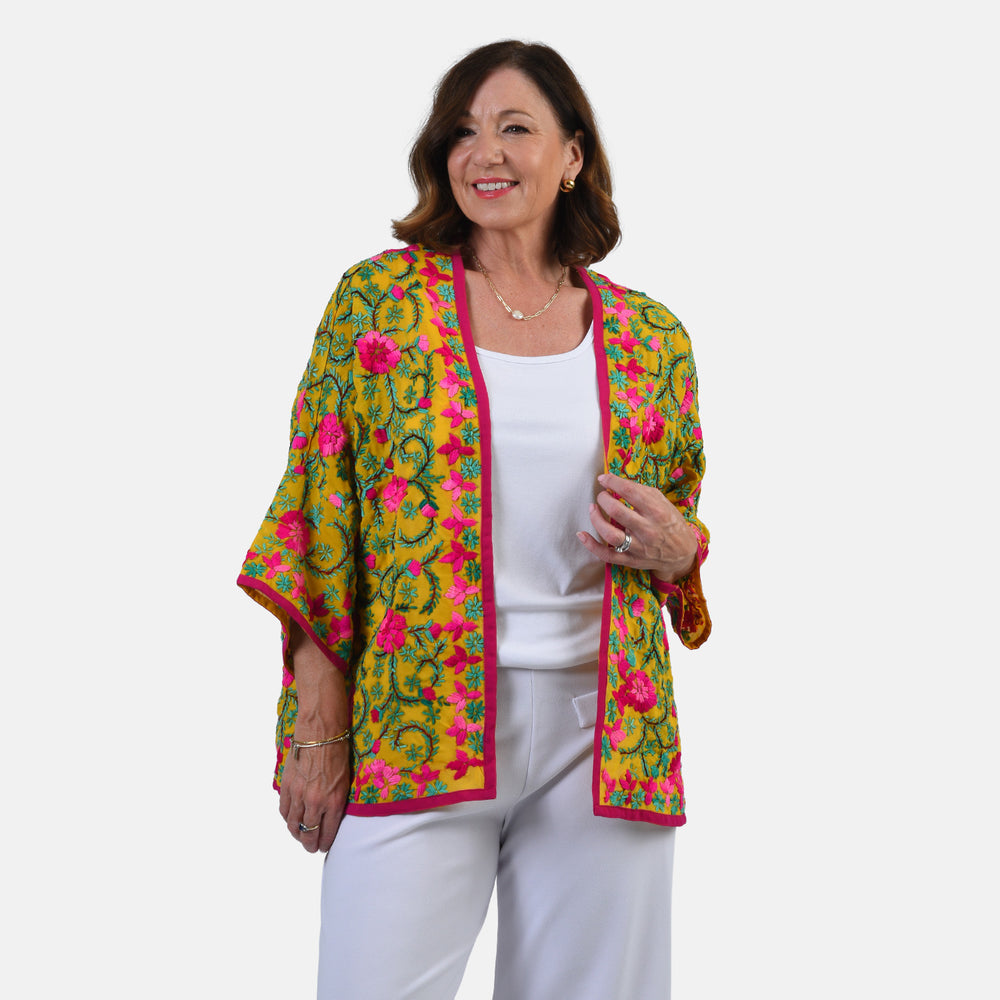 VALLISERIE Embroidery Kimono (Size - One Size) - Yellow_8335559_1