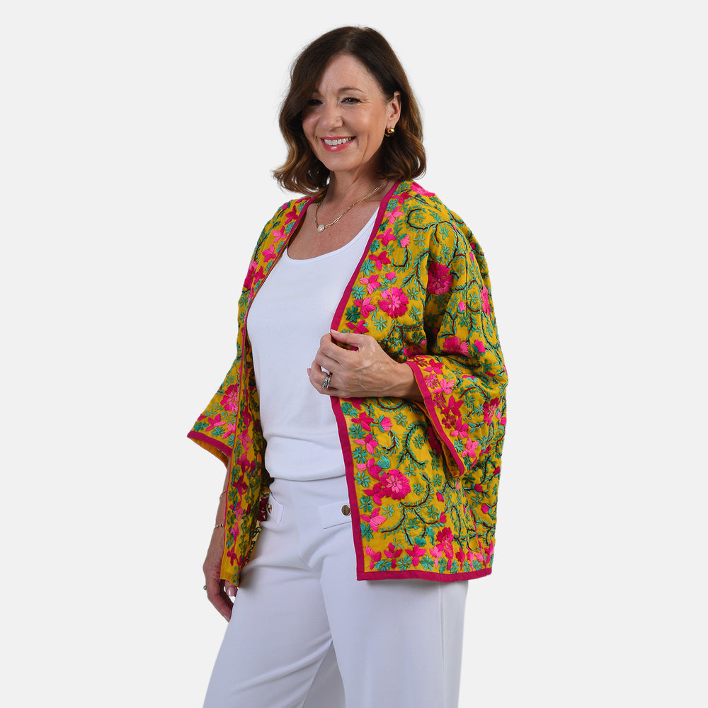 VALLISERIE Embroidery Kimono (Size - One Size) - Yellow_8335559_2