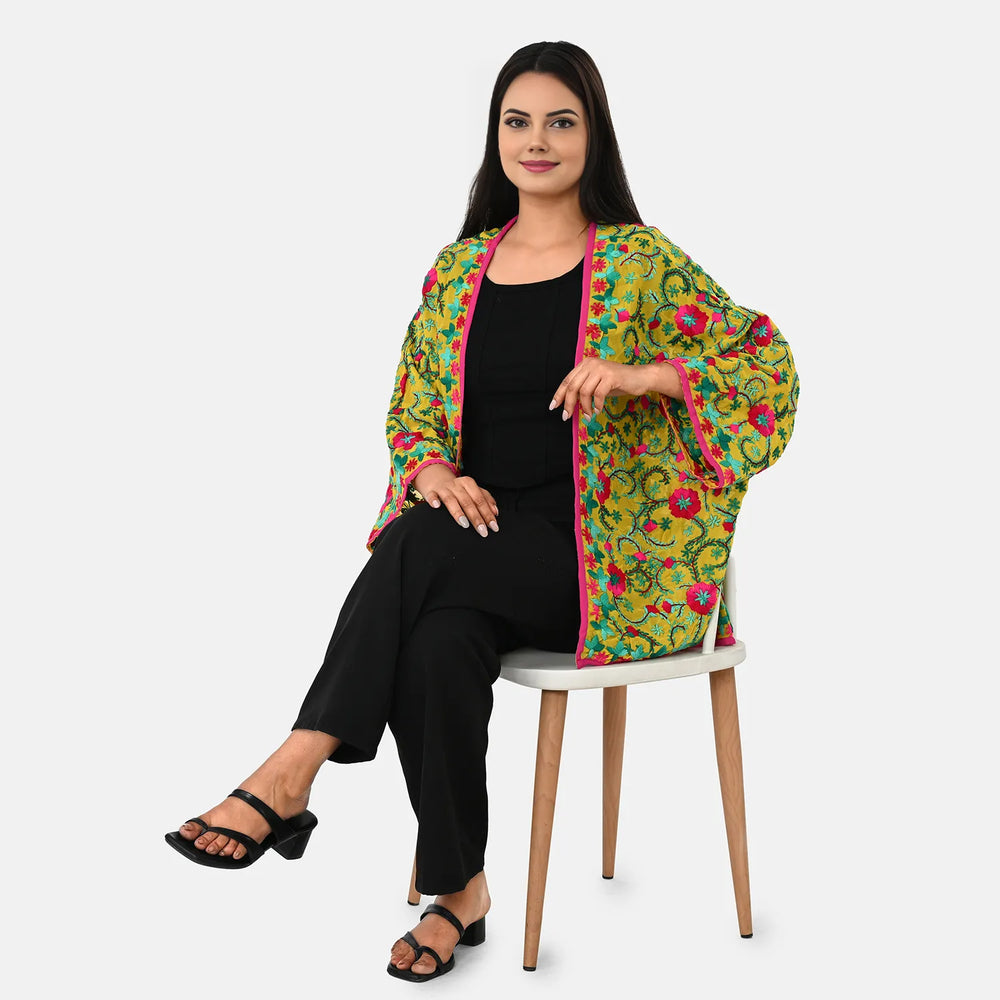 VALLISERIE Embroidery Kimono (Size - One Size) - Yellow_8335559_4