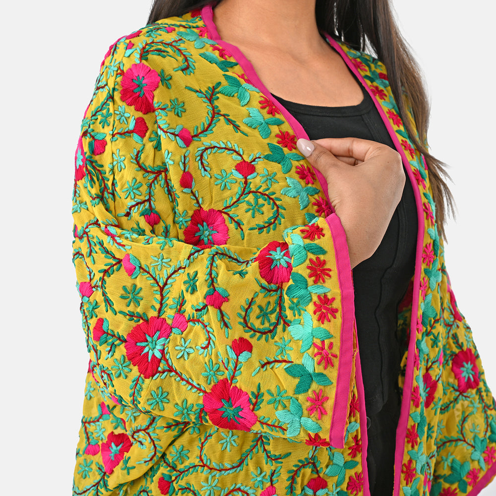 VALLISERIE Embroidery Kimono (Size - One Size) - Yellow_8335559_5