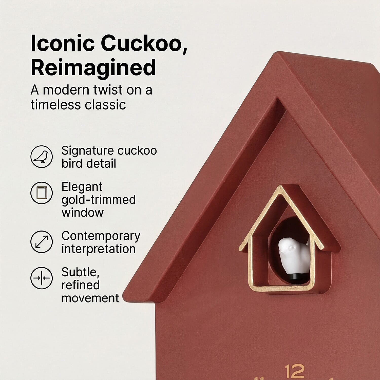 Karlsson-Cuckoo Wall Clock - Wine
