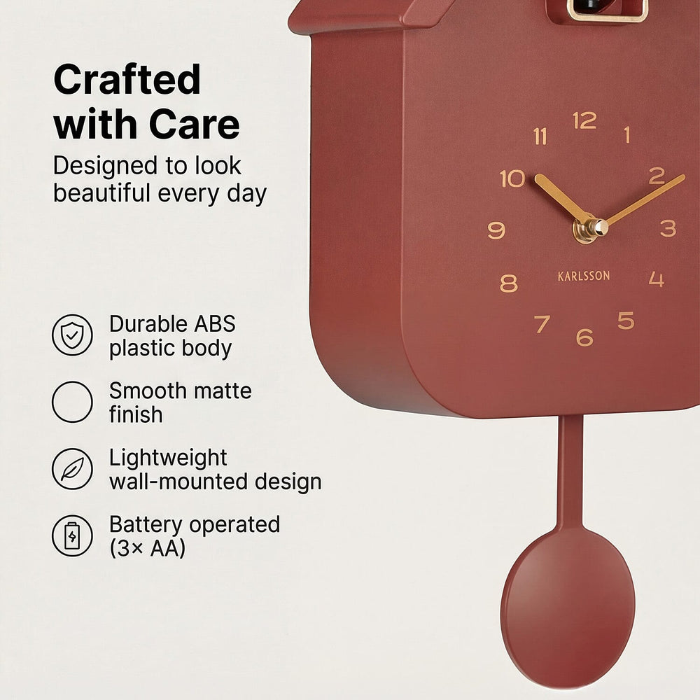Karlsson-Cuckoo Wall Clock - Wine