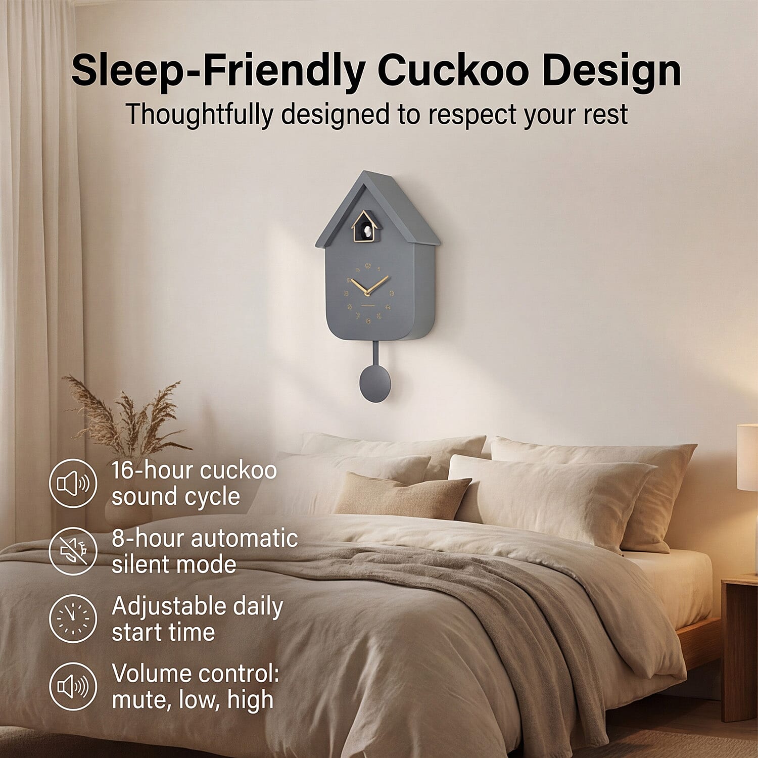 Karlsson- Cuckoo Wall Clock - Grey