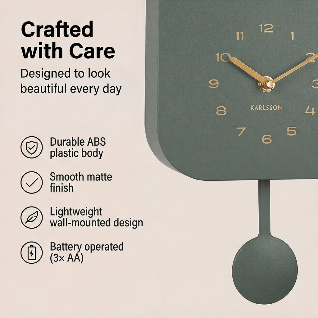 UK First Time Launch Karlsson- Cuckoo Wall Clock - Jungle Green