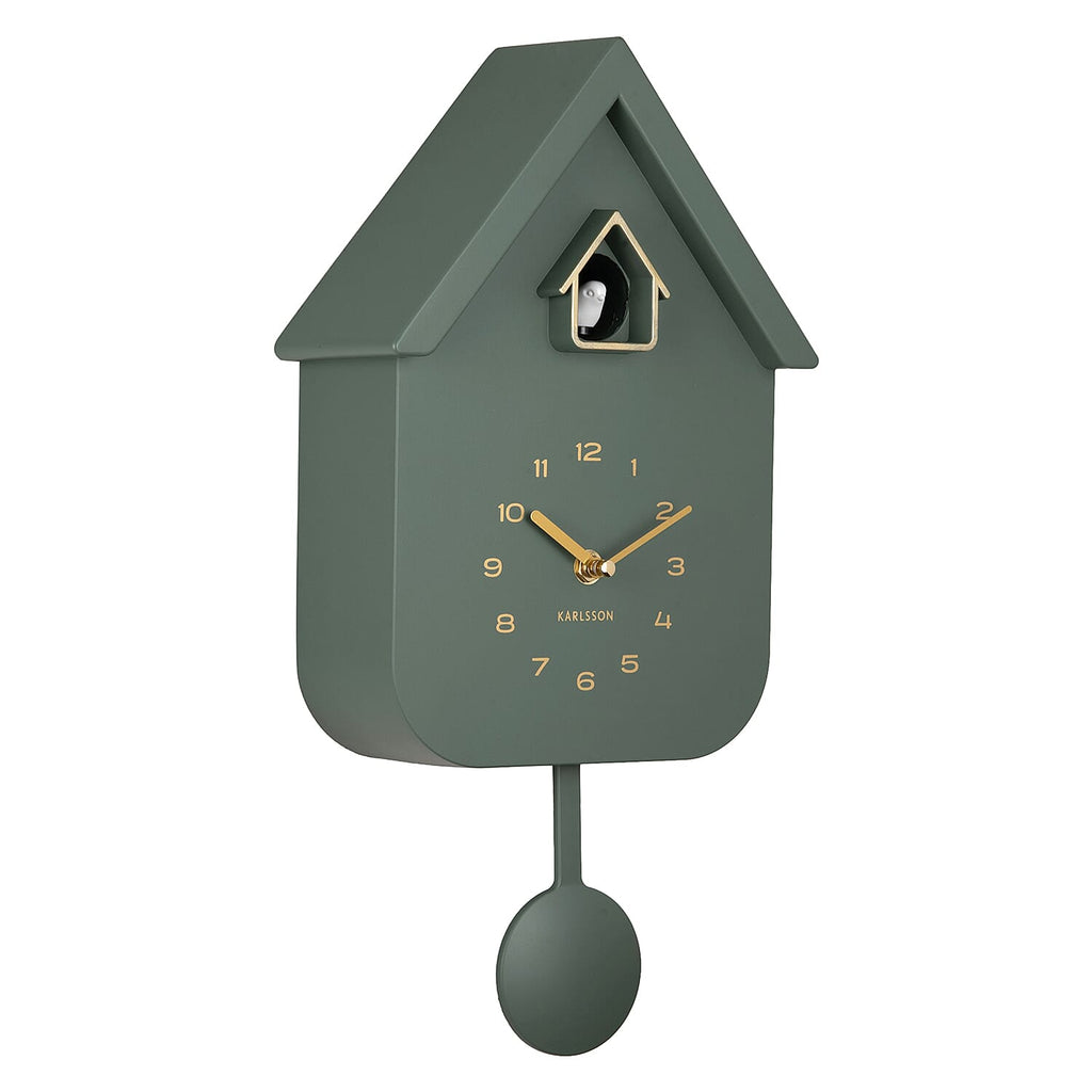 UK First Time Launch Karlsson- Cuckoo Wall Clock - Jungle Green