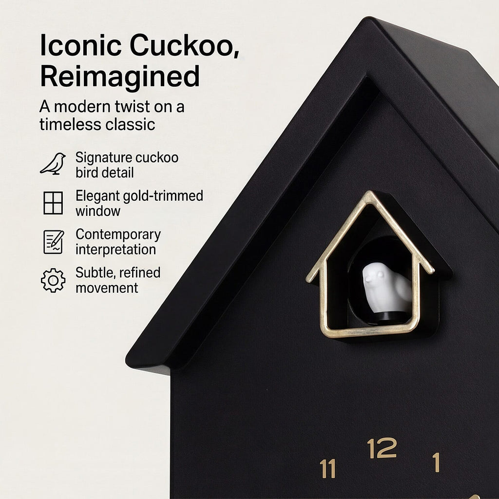 Cuckoo Wall Clock - Black