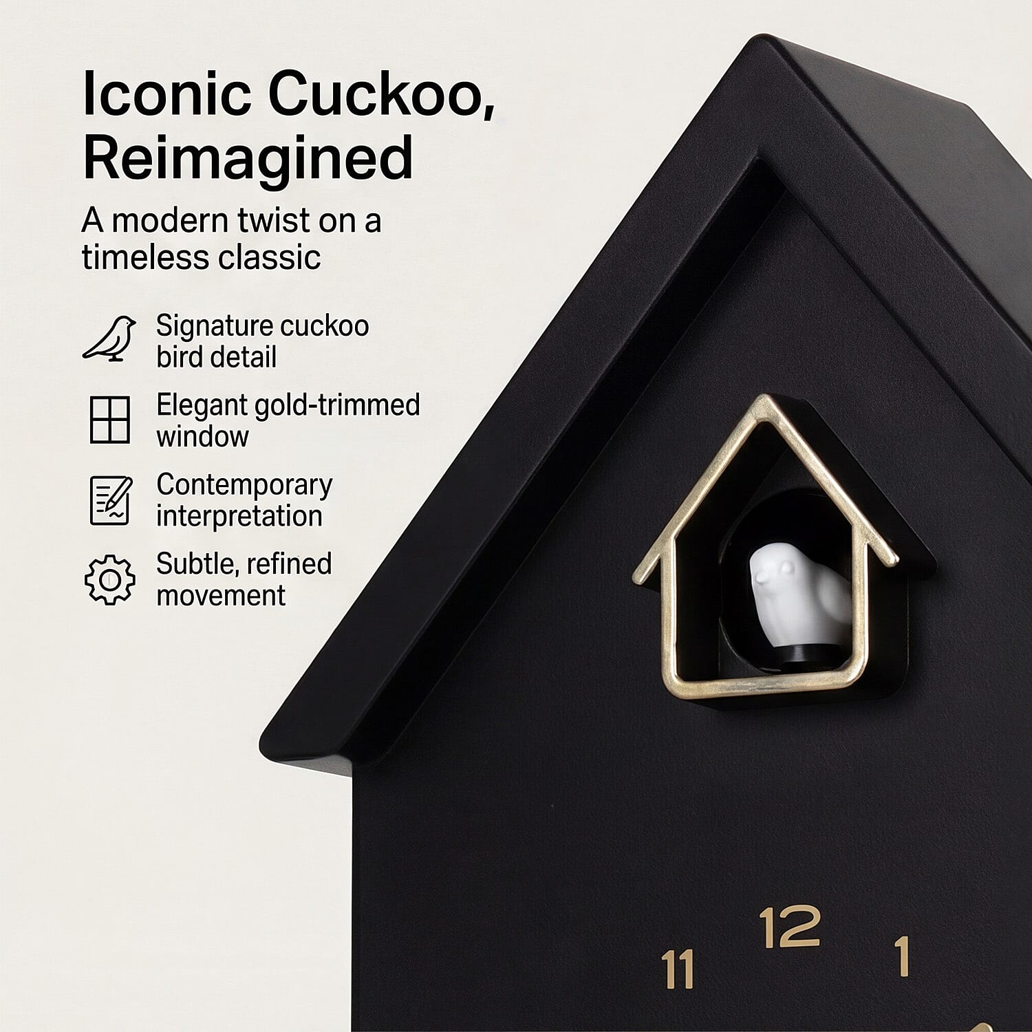 Cuckoo Wall Clock - Black
