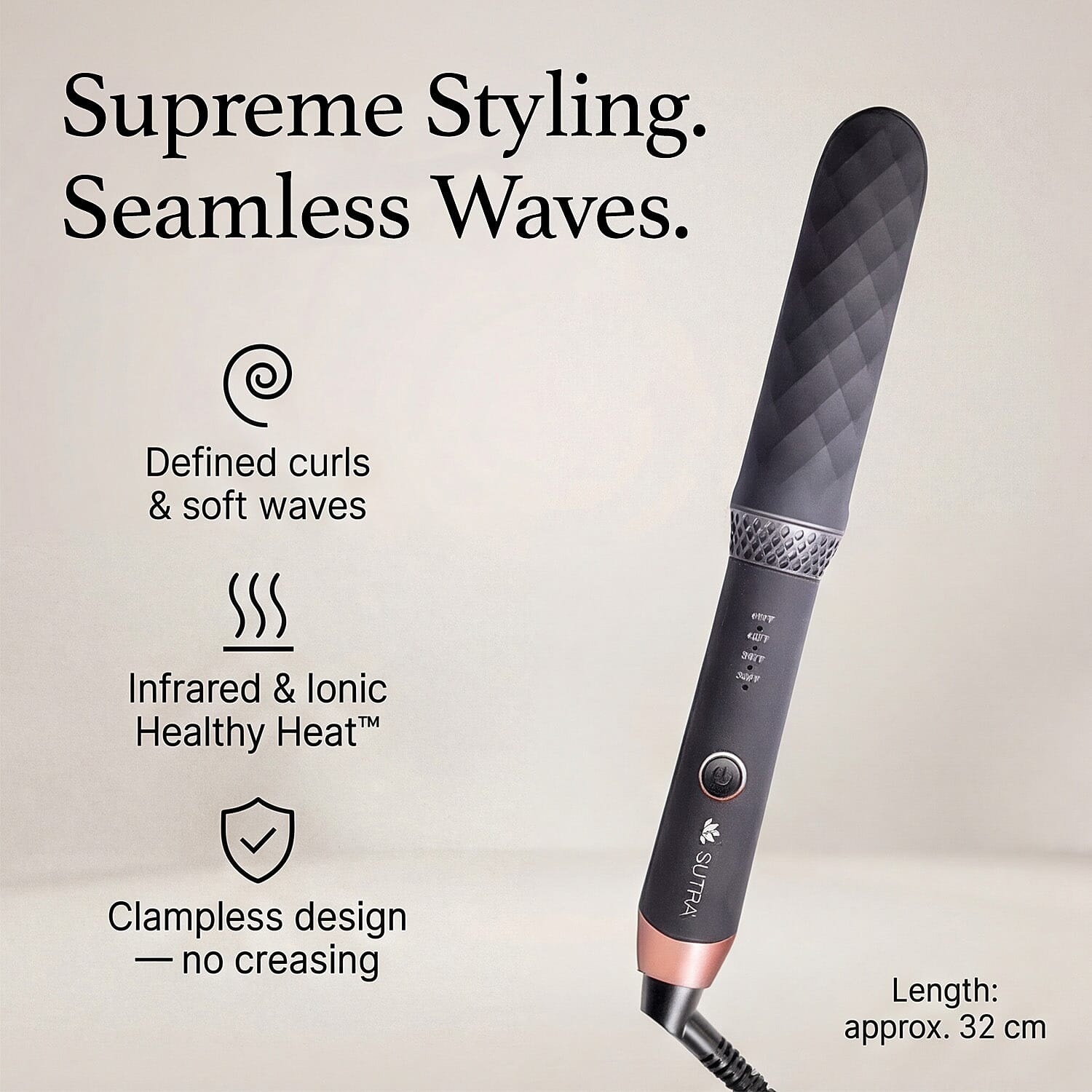 Sutra Supreme Styling Wand with Ionic Infrared and Tourmaline Plates