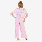 Anamor Crepe Trousers With Centre Button Detail & 27 Inch Leg (Size 12) - Dusty Pink_8349741_2