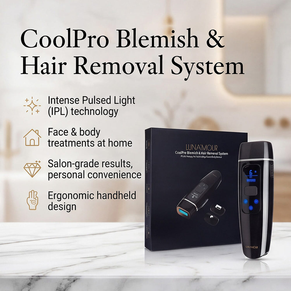 THE BESTSELLER - LunaMour CoolPro Blemish - Hair Removal System with 3 Targeted Heads amd 9 Energy Levels