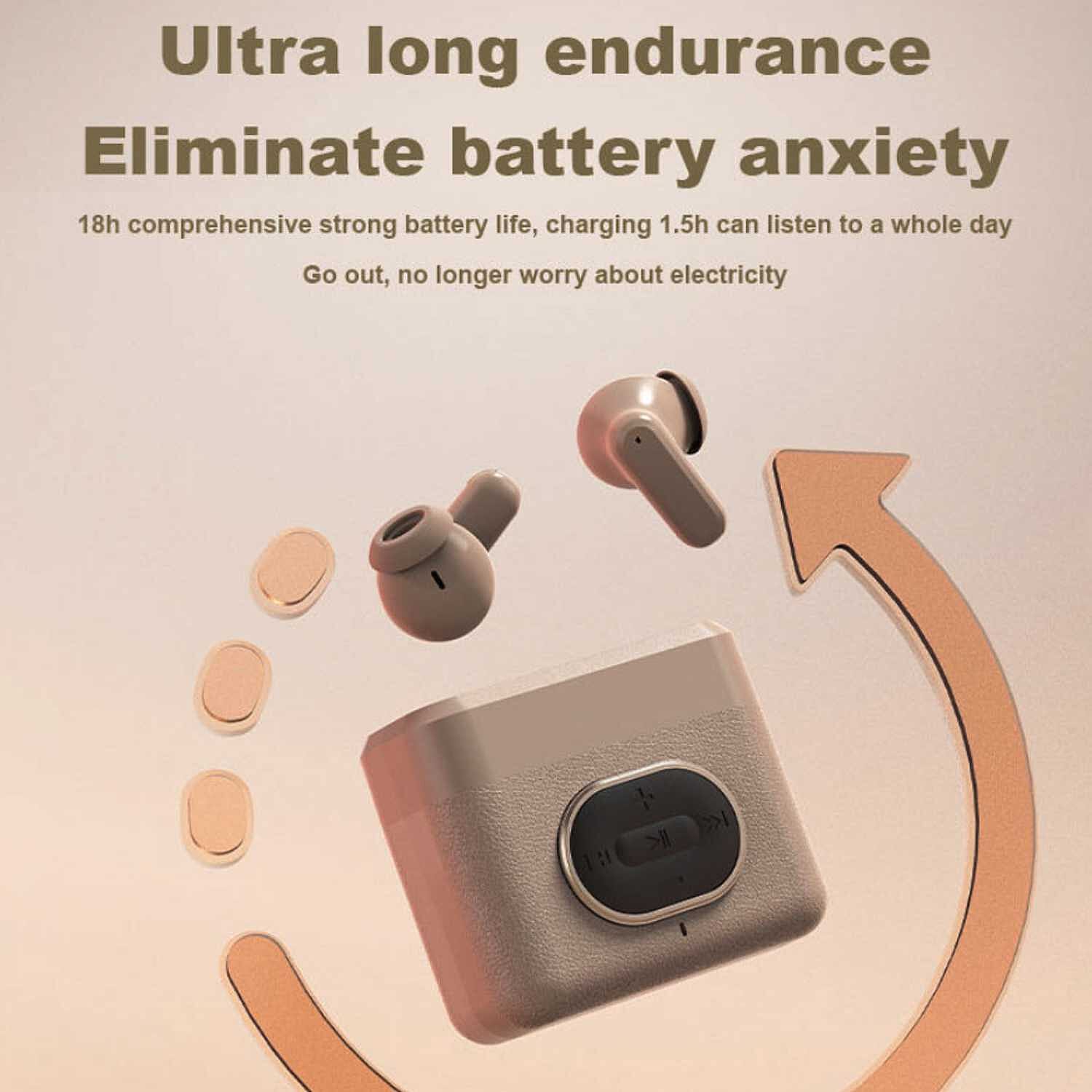 TWS True Wireless Earbuds - 180mAh Charging Case & 3-4 Hour Playtime - Black