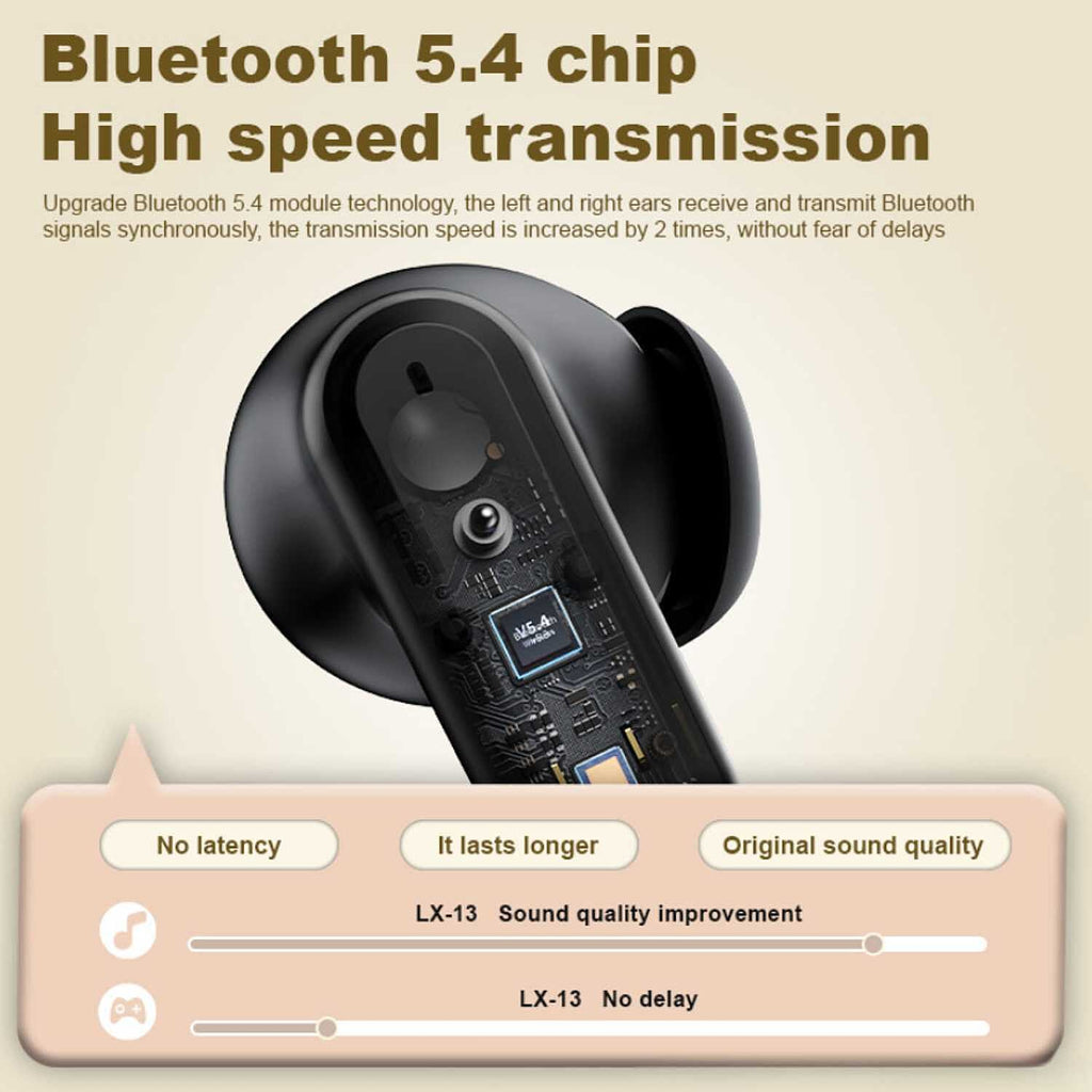 TWS True Wireless Earbuds - 180mAh Charging Case - Beige