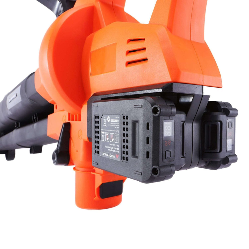 CLOSEOUT DEAL - 20V Cordless Blower Vac - 3-in-1 Function Leaf Blower with 2 x 20V Batteries - Orange