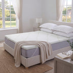 Hush Haven Memory Foam Mattress Topper with Bamboo Cover & High-Density Support (135x190x4cm) - White_8357105