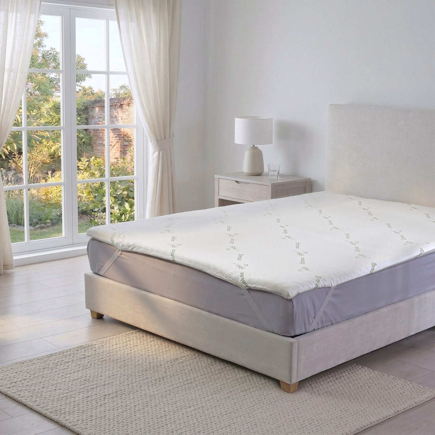 Hush Haven Memory Foam Mattress Topper with Bamboo Cover & High-Density Support (135x190x4cm) - White_8357105_1