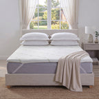 Hush Haven Memory Foam Mattress Topper with Bamboo Cover & High-Density Support (135x190x4cm) - White_8357105_2