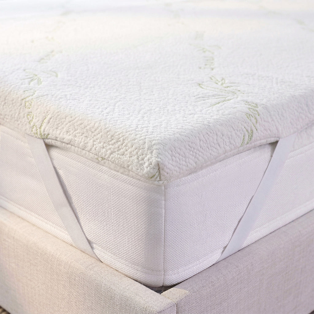Hush Haven Memory Foam Mattress Topper with Bamboo Cover & High-Density Support (135x190x4cm) - White_8357105_3