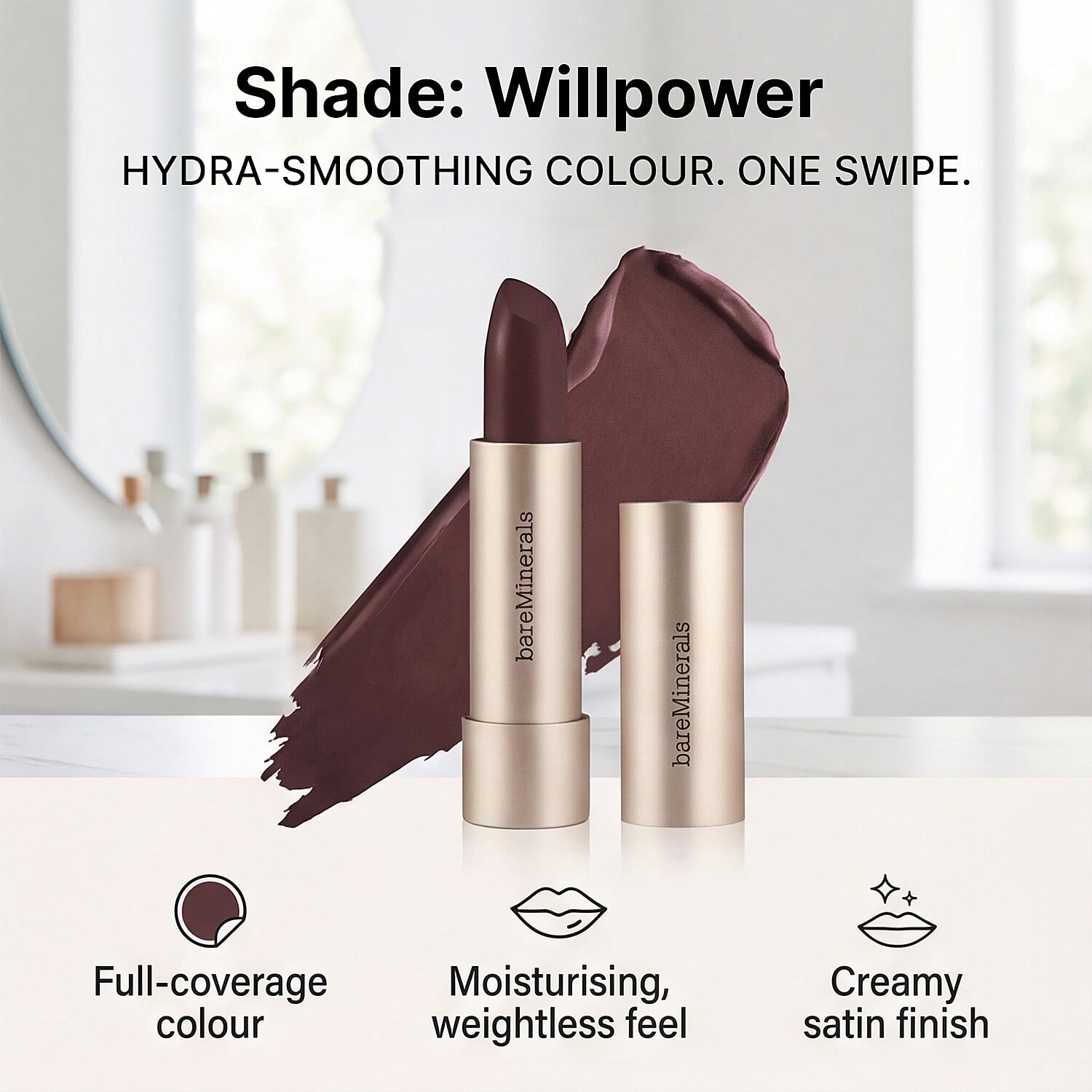 Bare Minerals Mineralist Hydra-Smoothing Lipstick Willpower - 3.6 gr