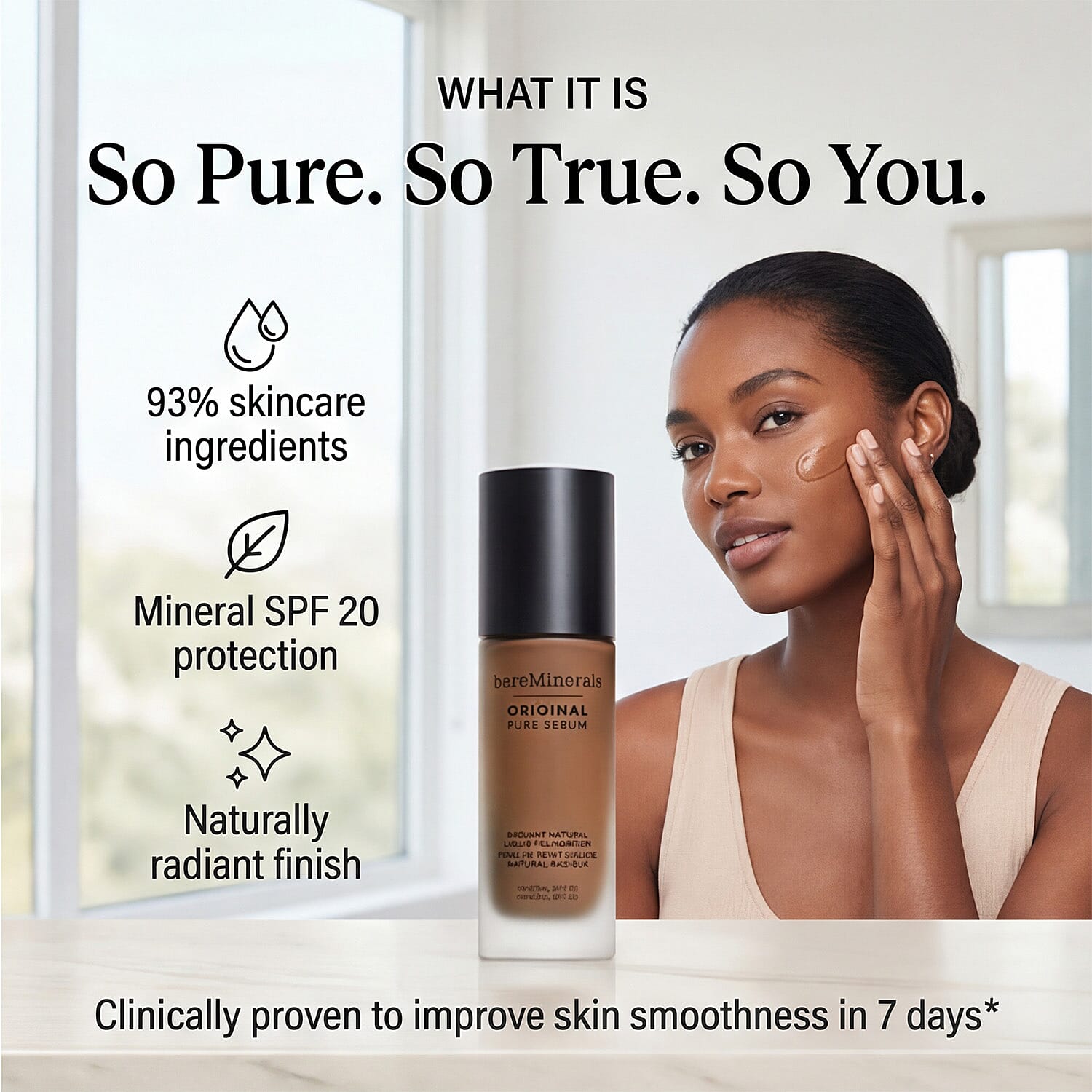ORIGINAL Pure Serum Radiant Natural Liquid Foundation Mineral SPF 20 Deep neutral 5 30 ml