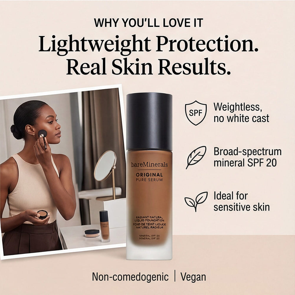 ORIGINAL Pure Serum Radiant Natural Liquid Foundation Mineral SPF 20 Deep neutral 5 30 ml