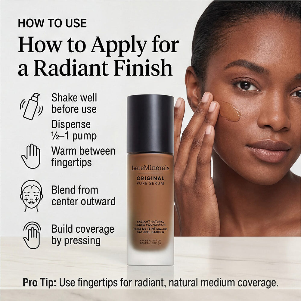 ORIGINAL Pure Serum Radiant Natural Liquid Foundation Mineral SPF 20 Deep neutral 5 30 ml