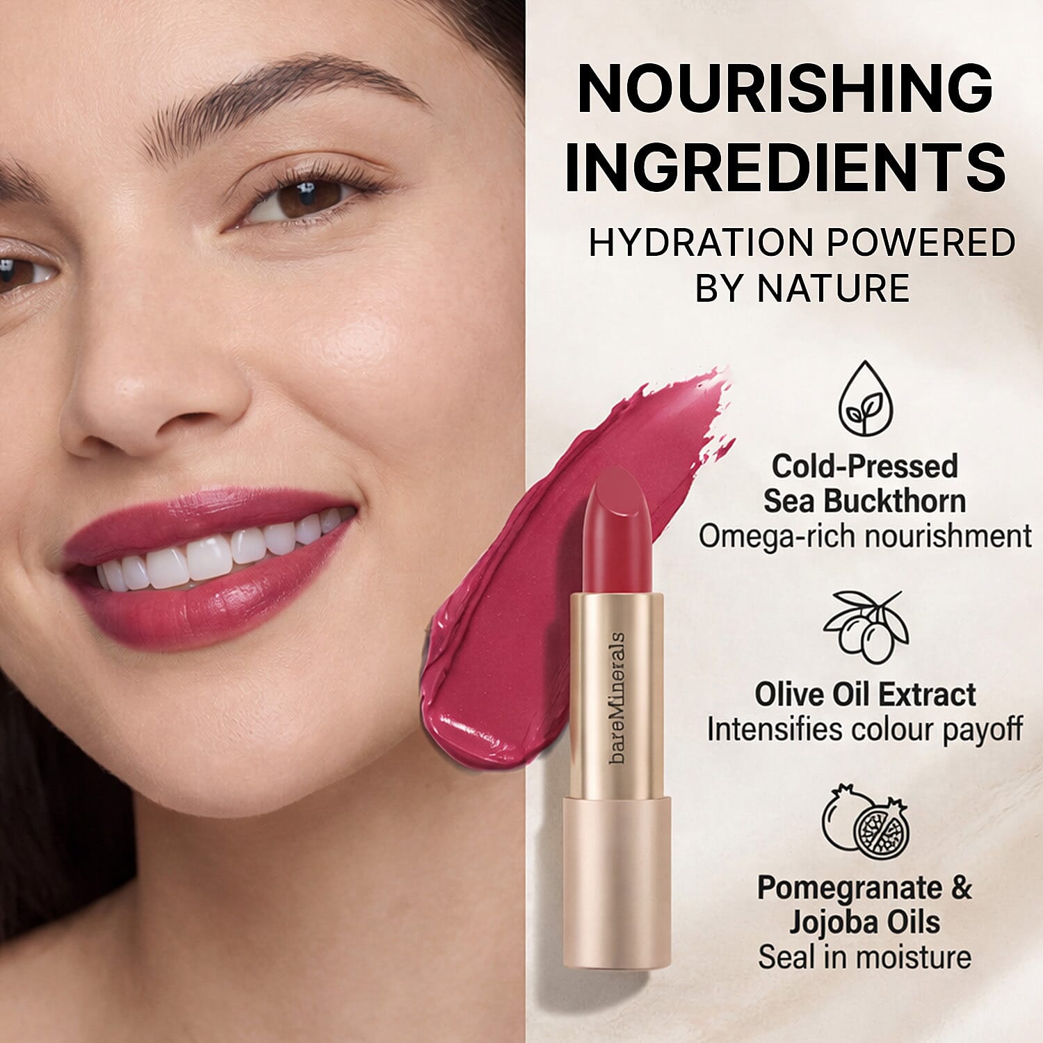 Bare Minerals Mineralist Hydra-Smoothing Lipstick Optimism - 3.6 gr