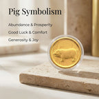 24K Yellow Gold (99.9% Purity) Chinese Zodiac Disc (30mm) - Pig