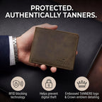Tanners Genuine Hunter Leather Gentlemans Wallet - Dark Brown