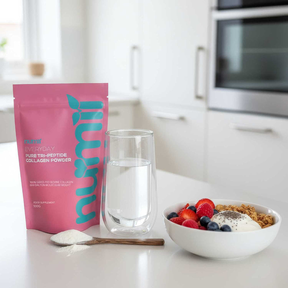NuMii EveryDay Pure Tri-Peptide Collagen Powder with 500 Dalton Molecular Weight - 100% Grass Fed Bovine Collagen - 100gm