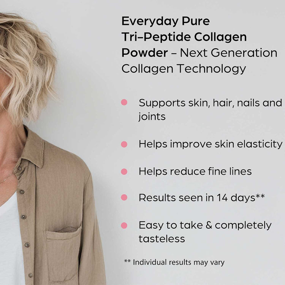 NuMii EveryDay Pure Tri-Peptide Collagen Powder with 500 Dalton Molecular Weight - 100% Grass Fed Bovine Collagen - 100gm