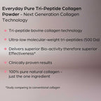 NuMii EveryDay Pure Tri-Peptide Collagen Powder with 500 Dalton Molecular Weight - 100% Grass Fed Bovine Collagen - 100gm