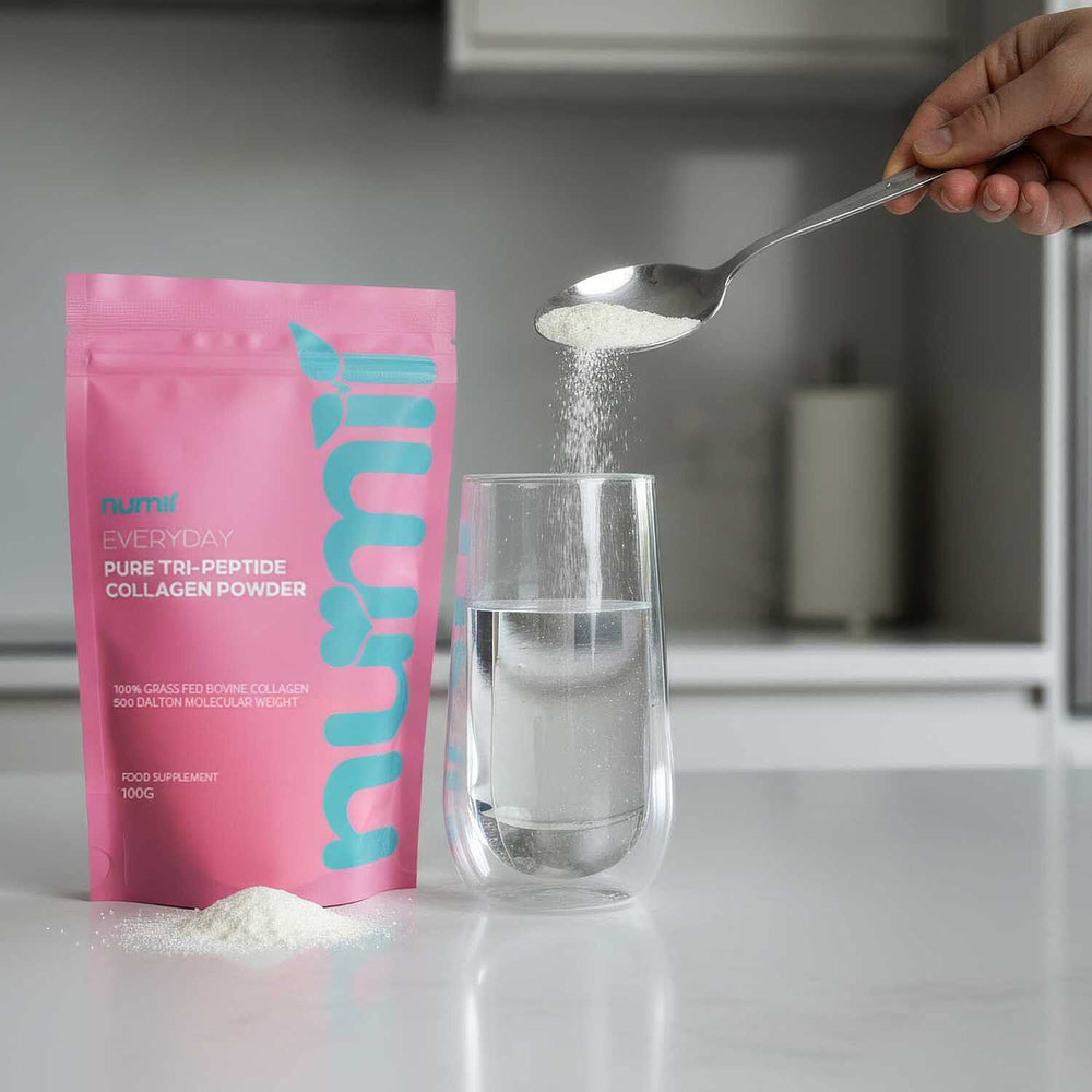 NuMii EveryDay Pure Tri-Peptide Collagen Powder with 500 Dalton Molecular Weight - 100% Grass Fed Bovine Collagen - 100gm