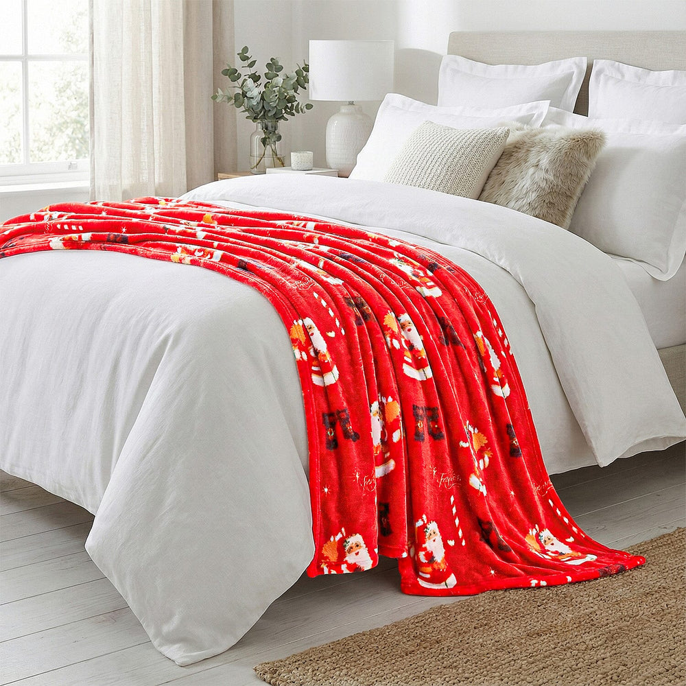 Santa Mail Christmas Blanket (Size 230 X 150Cm) - Red