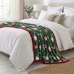 Joyeux Noel Christmas Blanket (Size 230 X 150Cm) - Bottle Green
