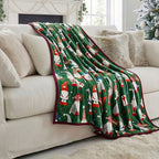 Joyeux Noel Christmas Blanket (Size 230 X 150Cm) - Bottle Green