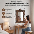 Bliss - Beyond Hand Carved Mirror (45 x 60 cm) - Burn Finish