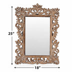Bliss and Beyond Hand Carved Mirror (45 x 60 cm) - White Antique