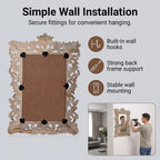 Bliss and Beyond Hand Carved Mirror (45 x 60 cm) - White Antique